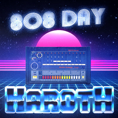808 Day cover art – original KaRoth synthwave track